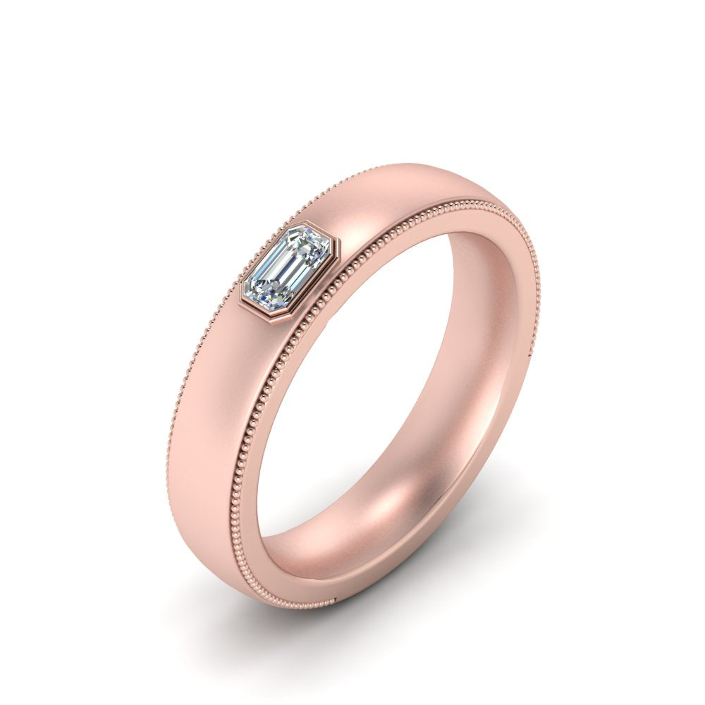 Comfort Fit Mens Milgrain Outline Ring Fascinating Diamonds