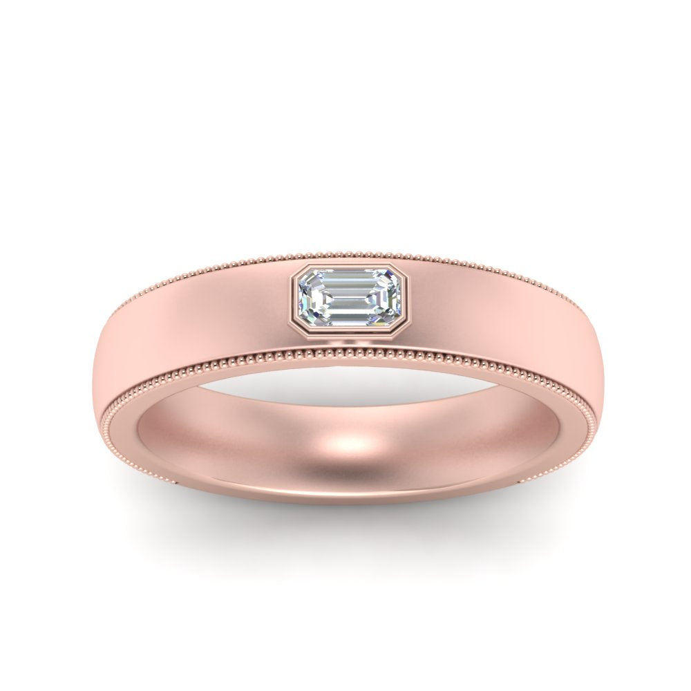 Comfort Fit Mens Milgrain Outline Ring Fascinating Diamonds