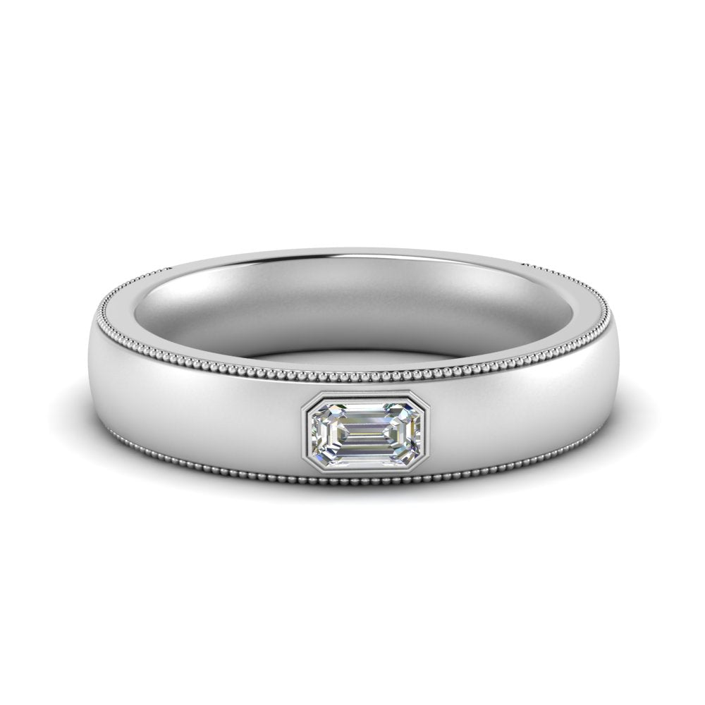 Comfort Fit Mens Milgrain Outline Ring Fascinating Diamonds