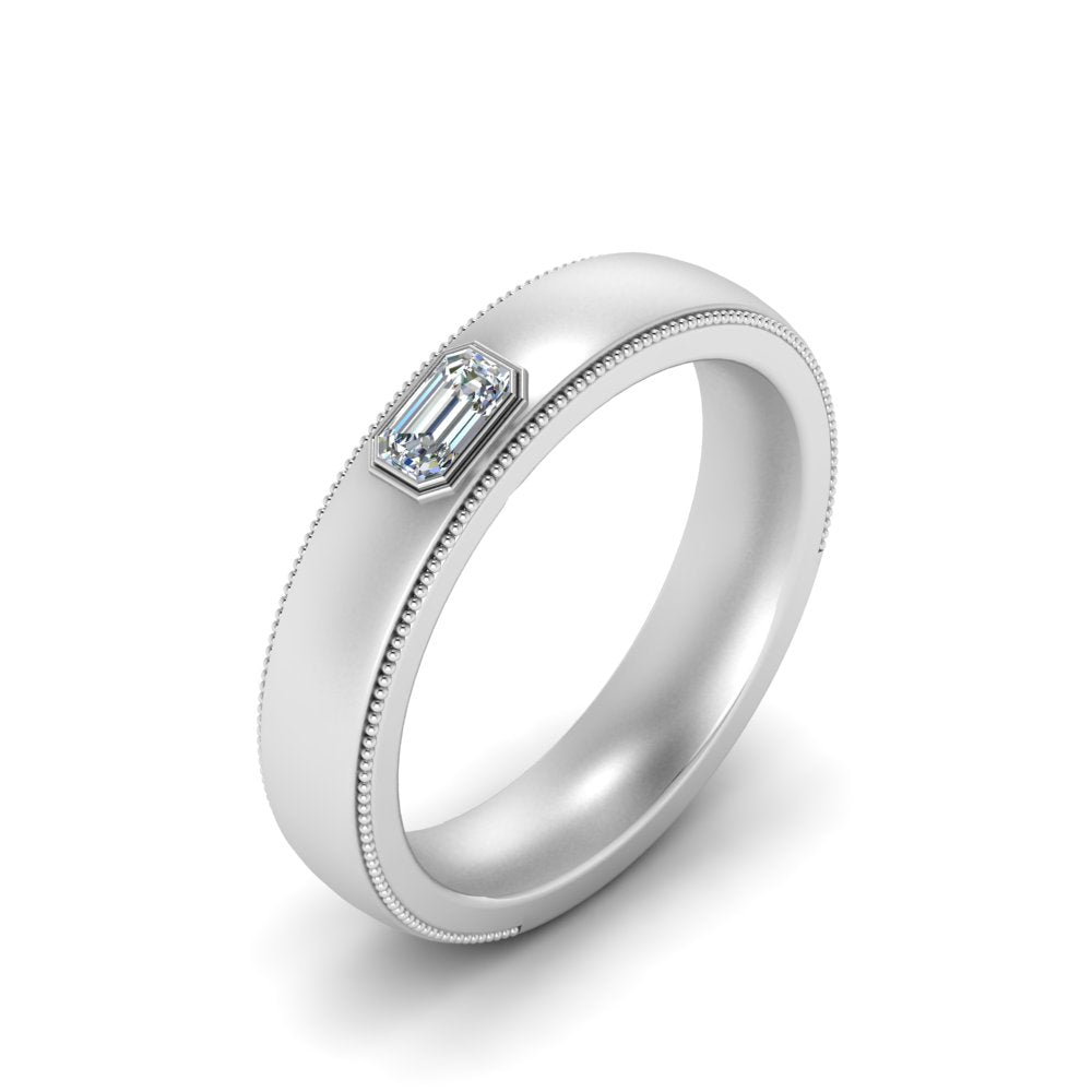 Comfort Fit Mens Milgrain Outline Ring Fascinating Diamonds