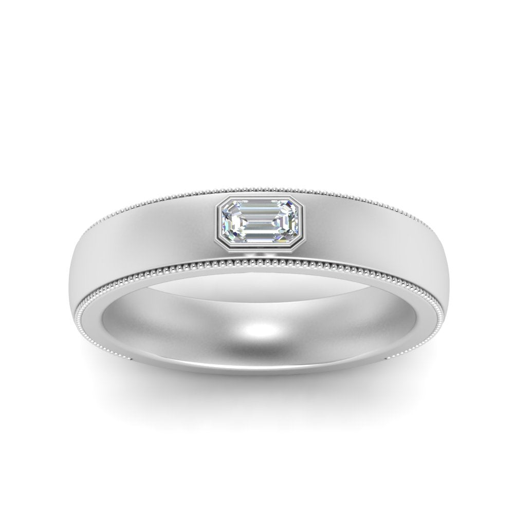 Comfort Fit Mens Milgrain Outline Ring Fascinating Diamonds