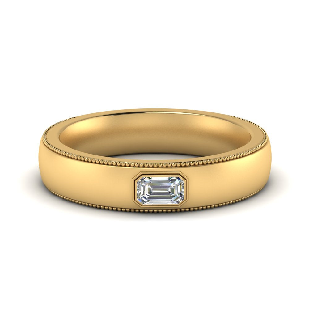 Comfort Fit Mens Milgrain Outline Ring Fascinating Diamonds