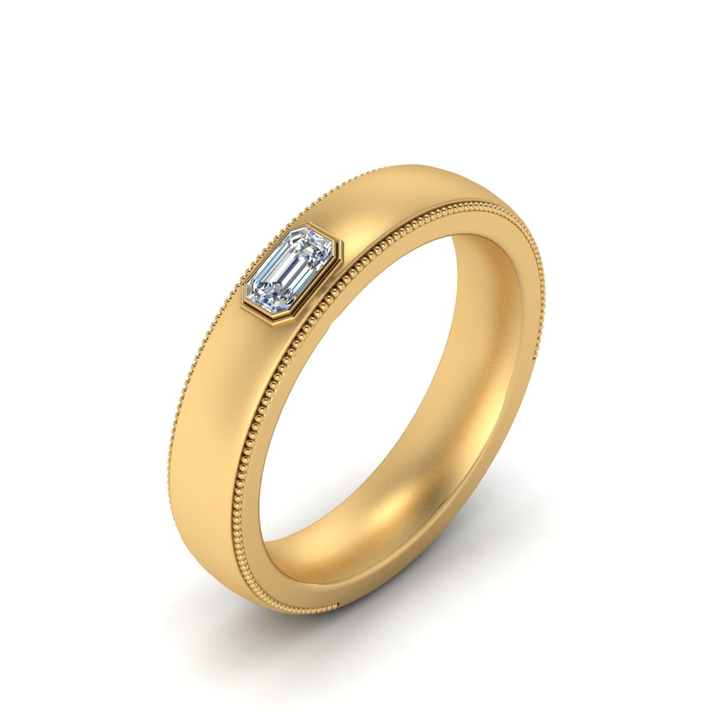Comfort Fit Mens Milgrain Outline Ring Fascinating Diamonds