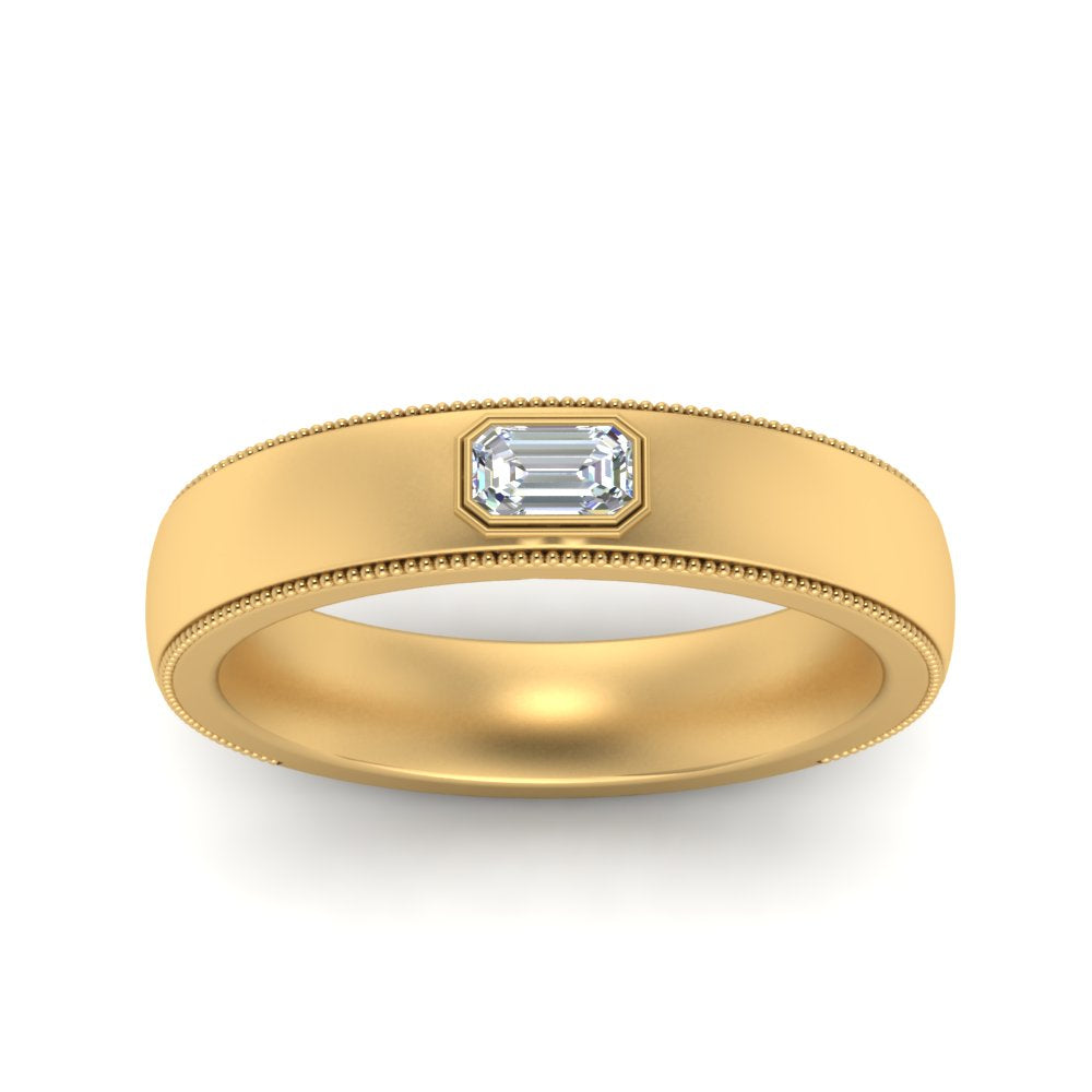 Comfort Fit Mens Milgrain Outline Ring Fascinating Diamonds