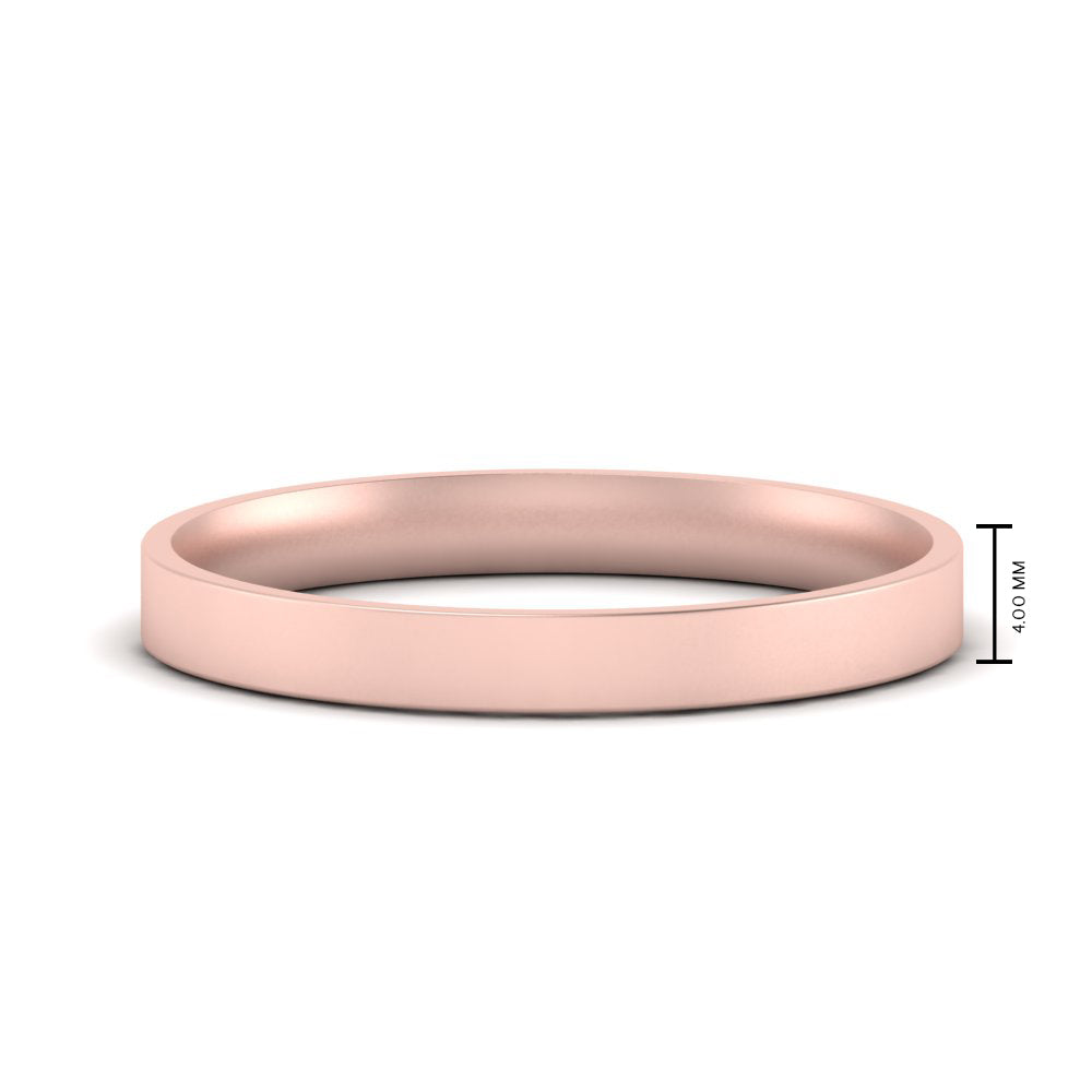 Comfort Fit Flat 4 mm Mens Wedding Band Fascinating Diamonds
