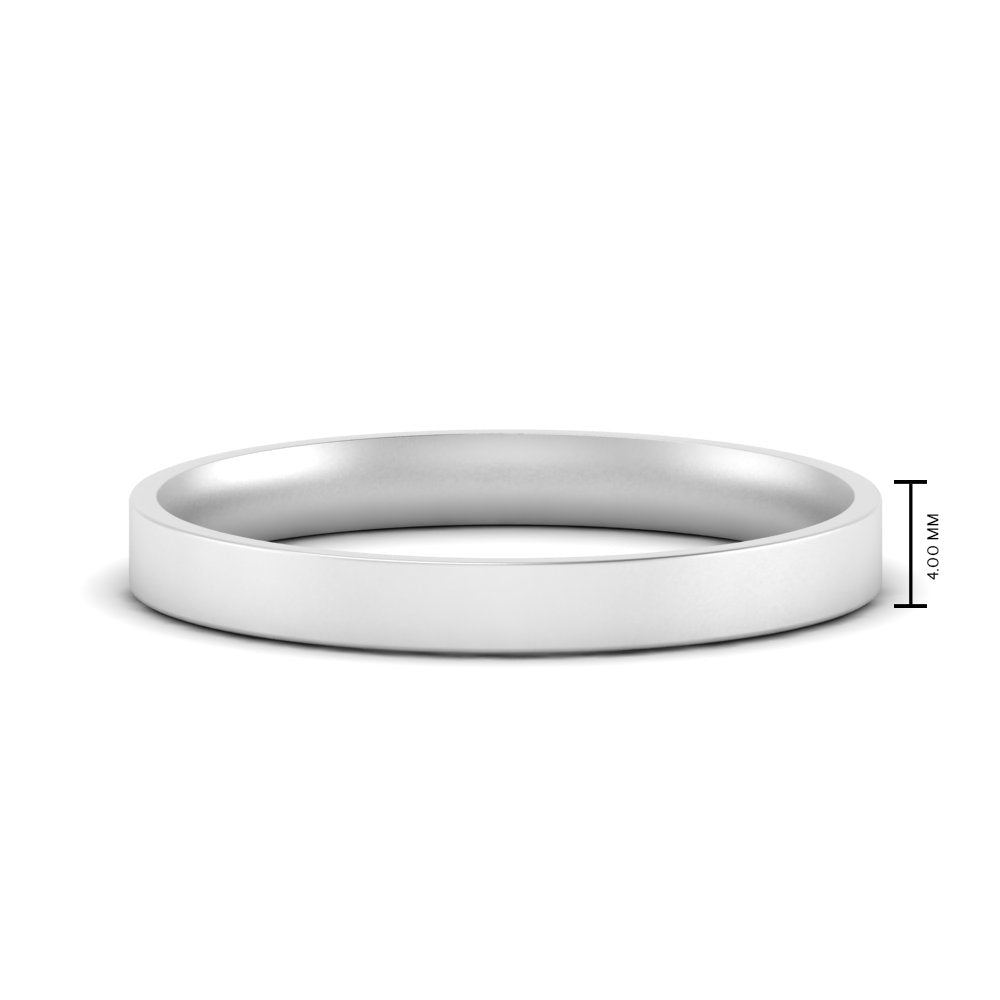 Comfort Fit Flat 4 mm Mens Wedding Band Fascinating Diamonds
