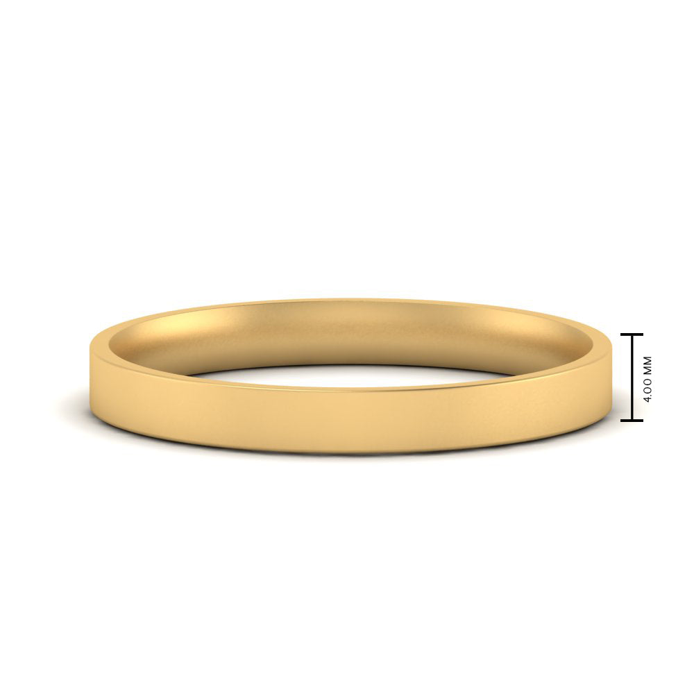 Comfort Fit Flat 4 mm Mens Wedding Band Fascinating Diamonds