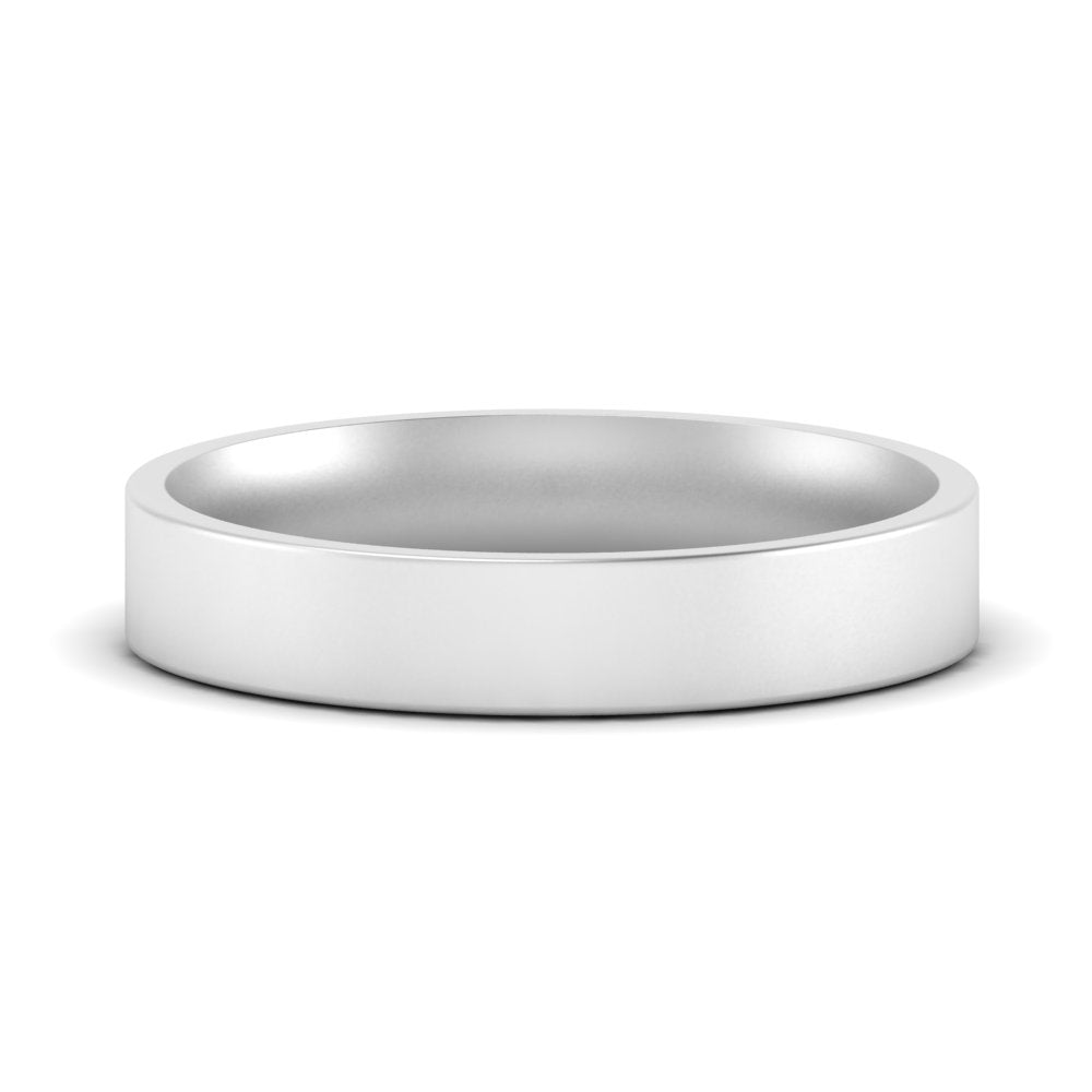 Comfort Fit Flat 4 mm Mens Wedding Band Fascinating Diamonds