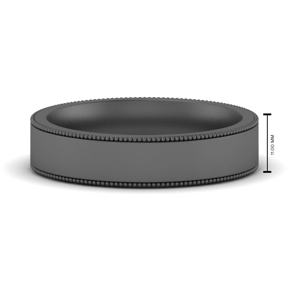 Stepped Edge Comfort Fit Flat Mens Band Fascinating Diamonds