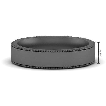 Stepped Edge Comfort Fit Flat Mens Band Fascinating Diamonds