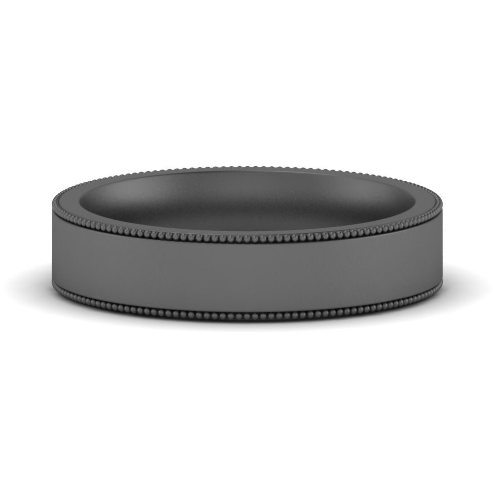 Stepped Edge Comfort Fit Flat Mens Band Fascinating Diamonds