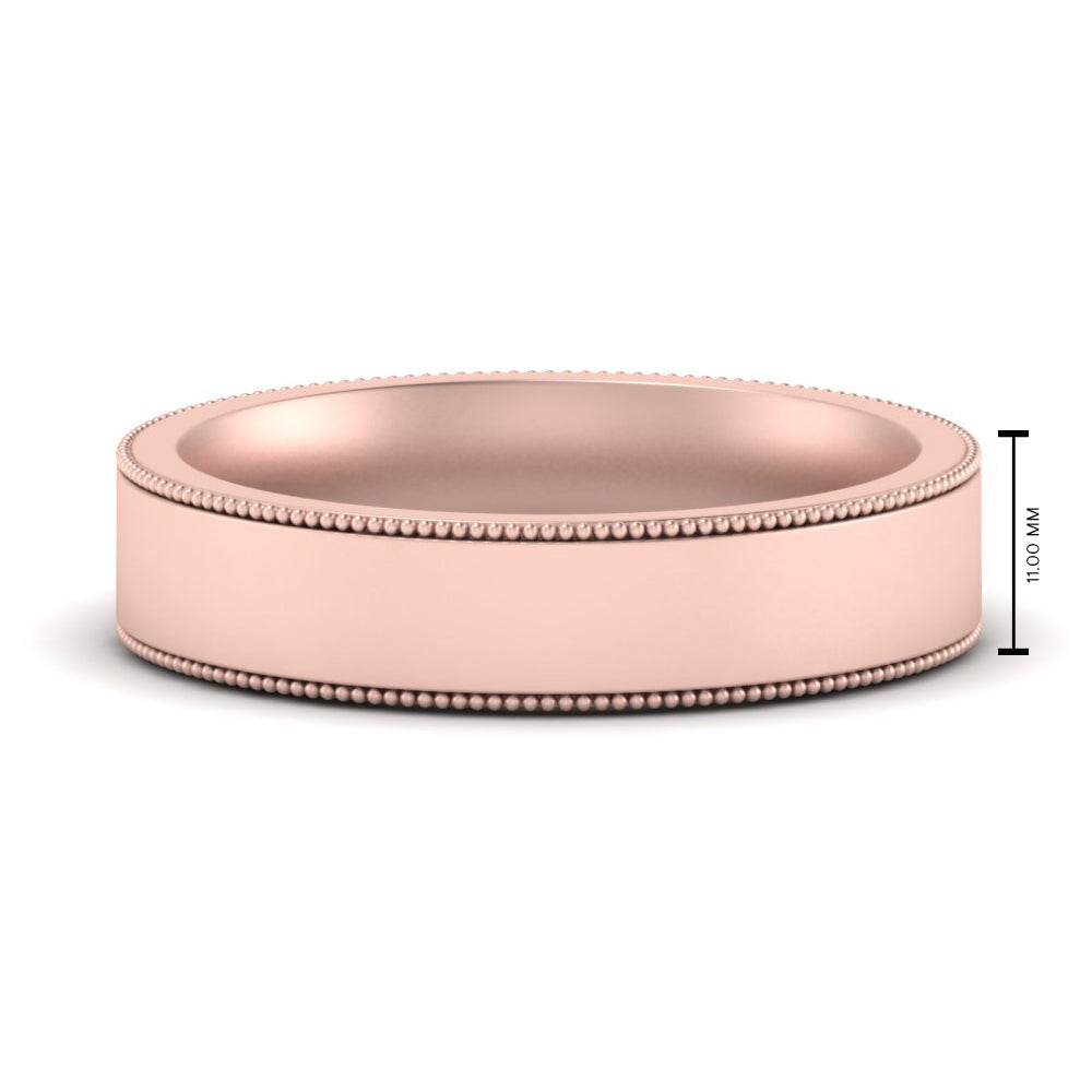 Stepped Edge Comfort Fit Flat Mens Band Fascinating Diamonds