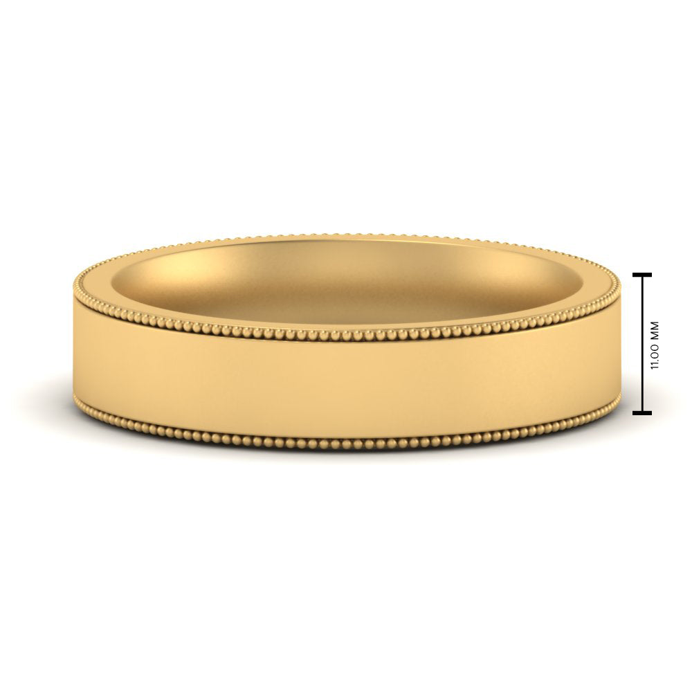 Stepped Edge Comfort Fit Flat Mens Band Fascinating Diamonds