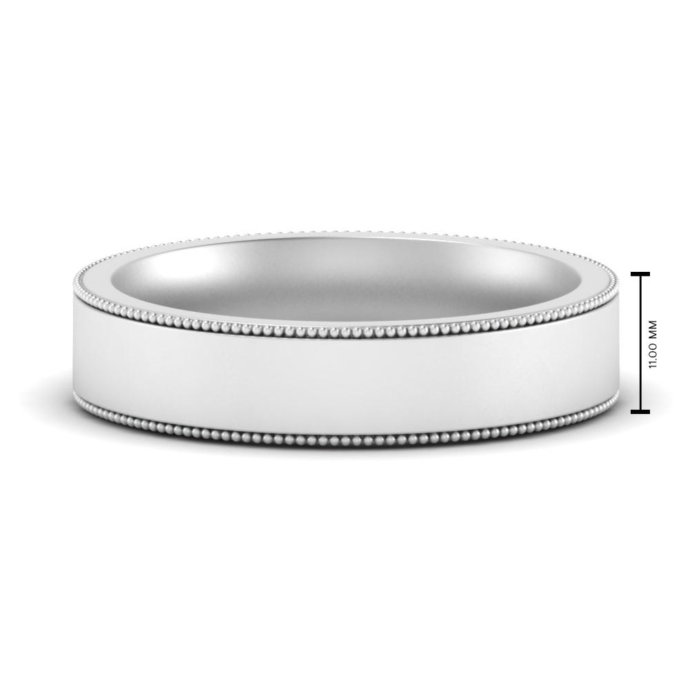 Stepped Edge Comfort Fit Flat Mens Band Fascinating Diamonds