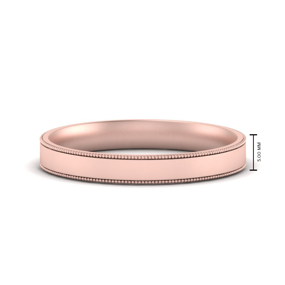 Stepped Edge Comfort Fit Flat Mens Band Fascinating Diamonds