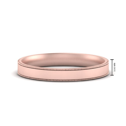 Stepped Edge Comfort Fit Flat Mens Band Fascinating Diamonds