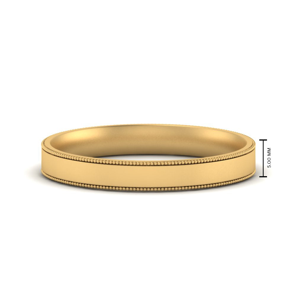 Stepped Edge Comfort Fit Flat Mens Band Fascinating Diamonds