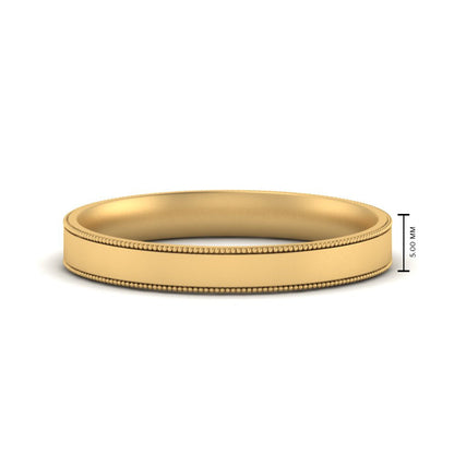 Stepped Edge Comfort Fit Flat Mens Band Fascinating Diamonds