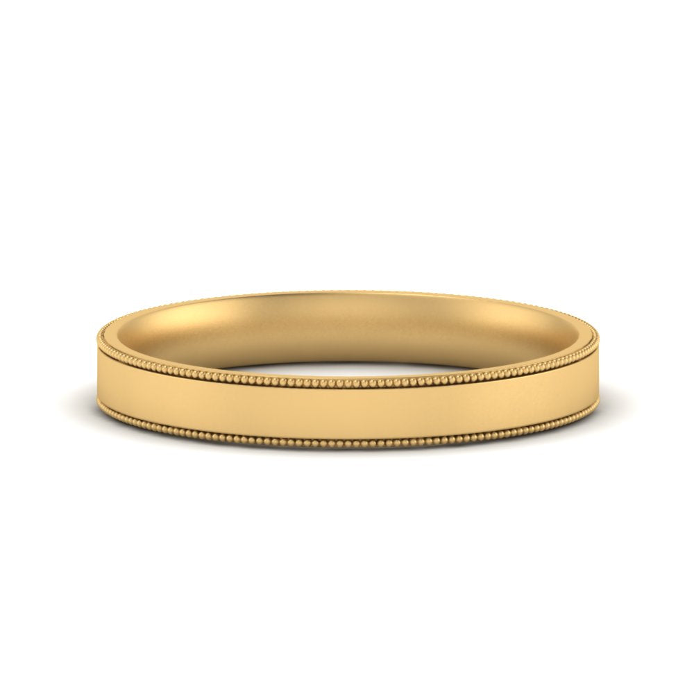 Stepped Edge Comfort Fit Flat Mens Band Fascinating Diamonds