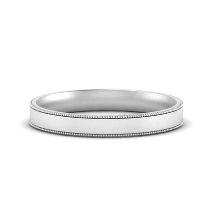 Stepped Edge Comfort Fit Flat Mens Band Fascinating Diamonds
