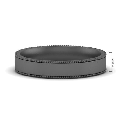 Stepped Edge Comfort Fit Flat Mens Band Fascinating Diamonds