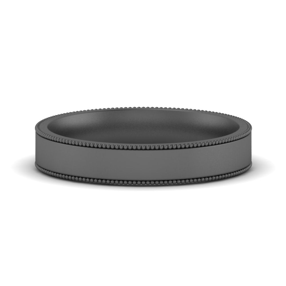 Stepped Edge Comfort Fit Flat Mens Band Fascinating Diamonds
