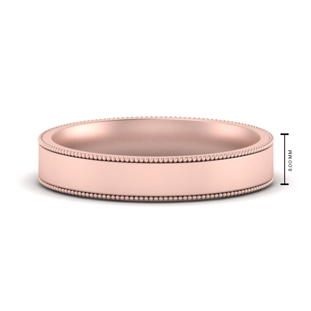Stepped Edge Comfort Fit Flat Mens Band Fascinating Diamonds