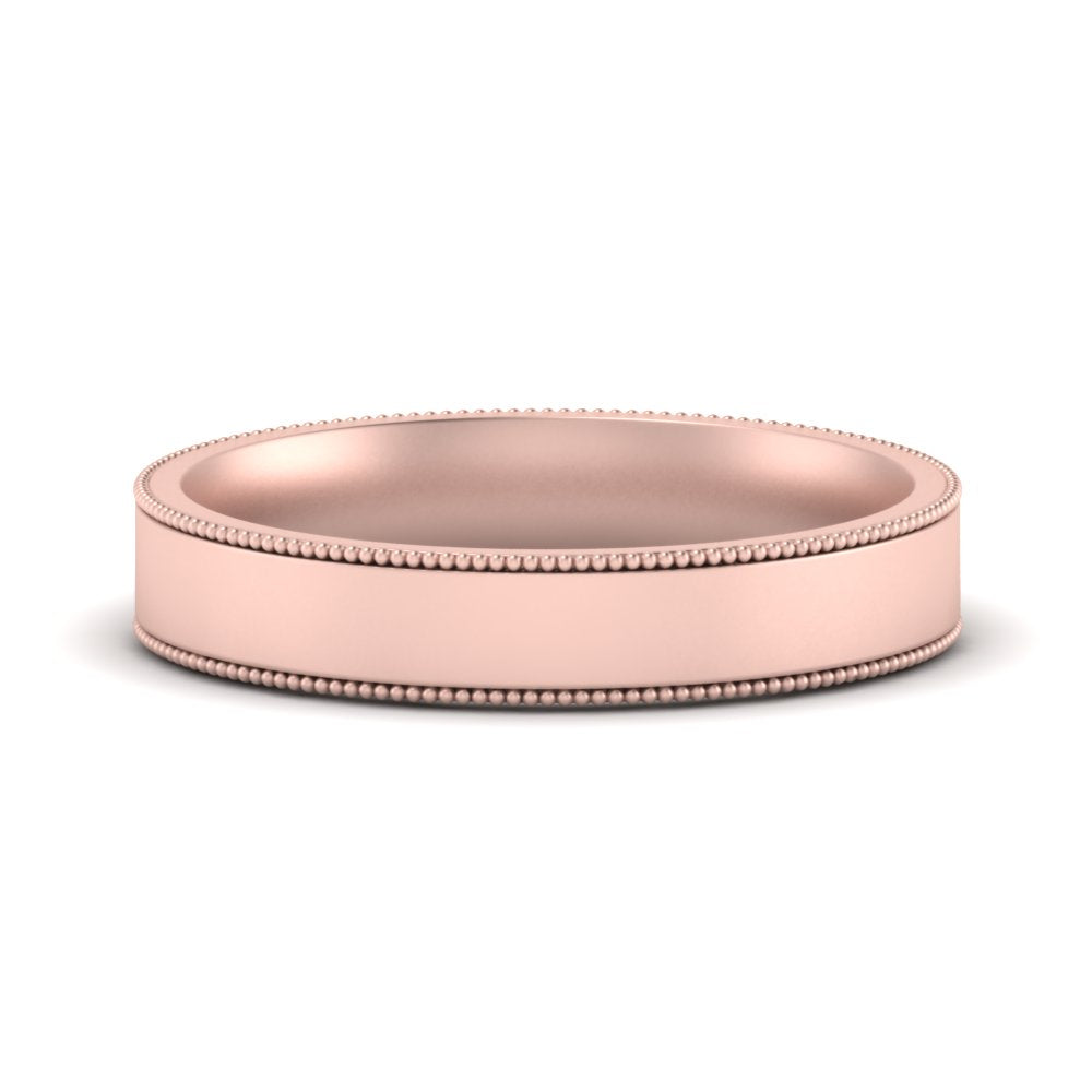 Stepped Edge Comfort Fit Flat Mens Band Fascinating Diamonds