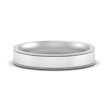 Stepped Edge Comfort Fit Flat Mens Band Fascinating Diamonds