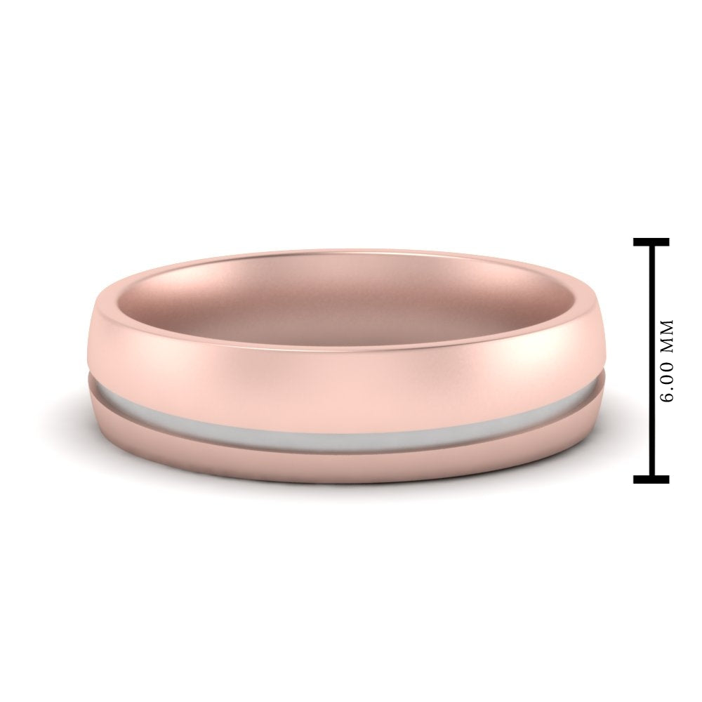 Comfort Fit 2 Tone Mens Wedding Band Fascinating Diamonds