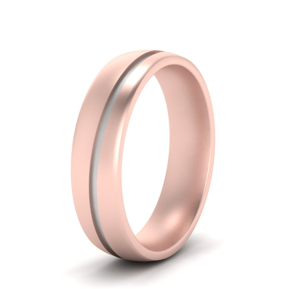 Comfort Fit 2 Tone Mens Wedding Band Fascinating Diamonds