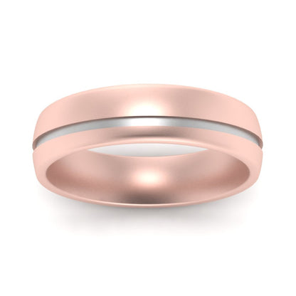 Comfort Fit 2 Tone Mens Wedding Band Fascinating Diamonds