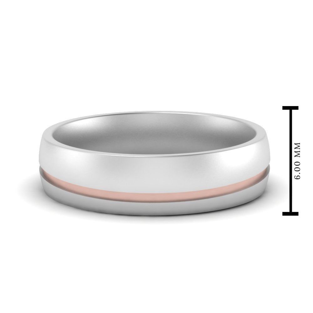 Comfort Fit 2 Tone Mens Wedding Band Fascinating Diamonds