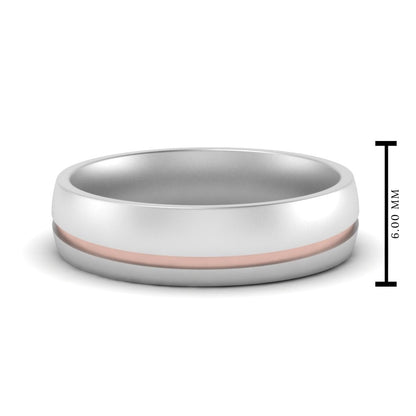 Comfort Fit 2 Tone Mens Wedding Band Fascinating Diamonds
