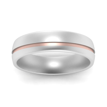 Comfort Fit 2 Tone Mens Wedding Band Fascinating Diamonds