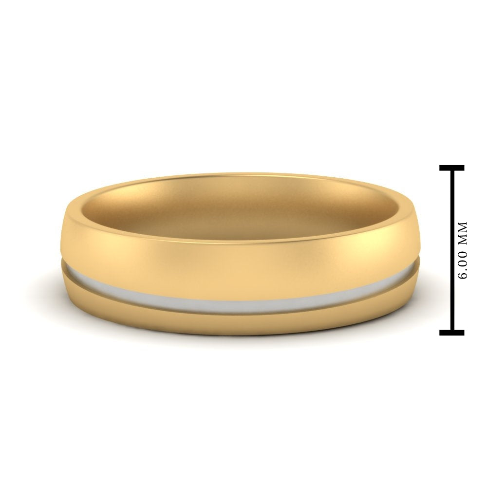 Comfort Fit 2 Tone Mens Wedding Band Fascinating Diamonds