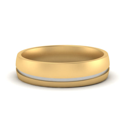 Comfort Fit 2 Tone Mens Wedding Band Fascinating Diamonds