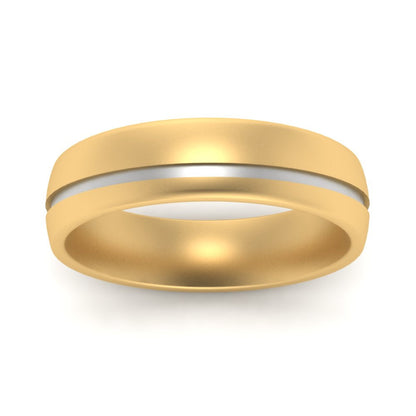 Comfort Fit 2 Tone Mens Wedding Band Fascinating Diamonds