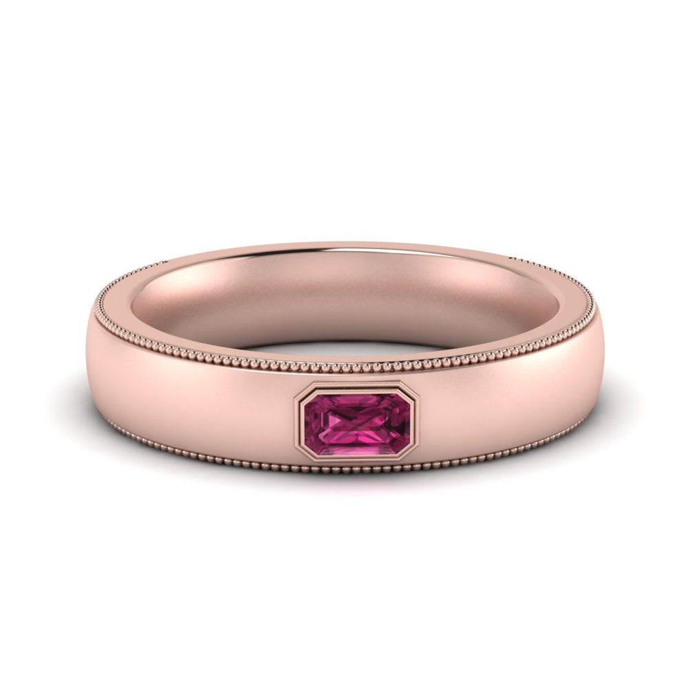 Comfort Fit Mens Milgrain Outline Ring Fascinating Diamonds