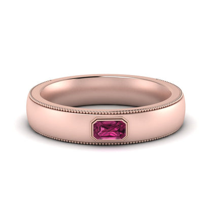 Comfort Fit Mens Milgrain Outline Ring Fascinating Diamonds