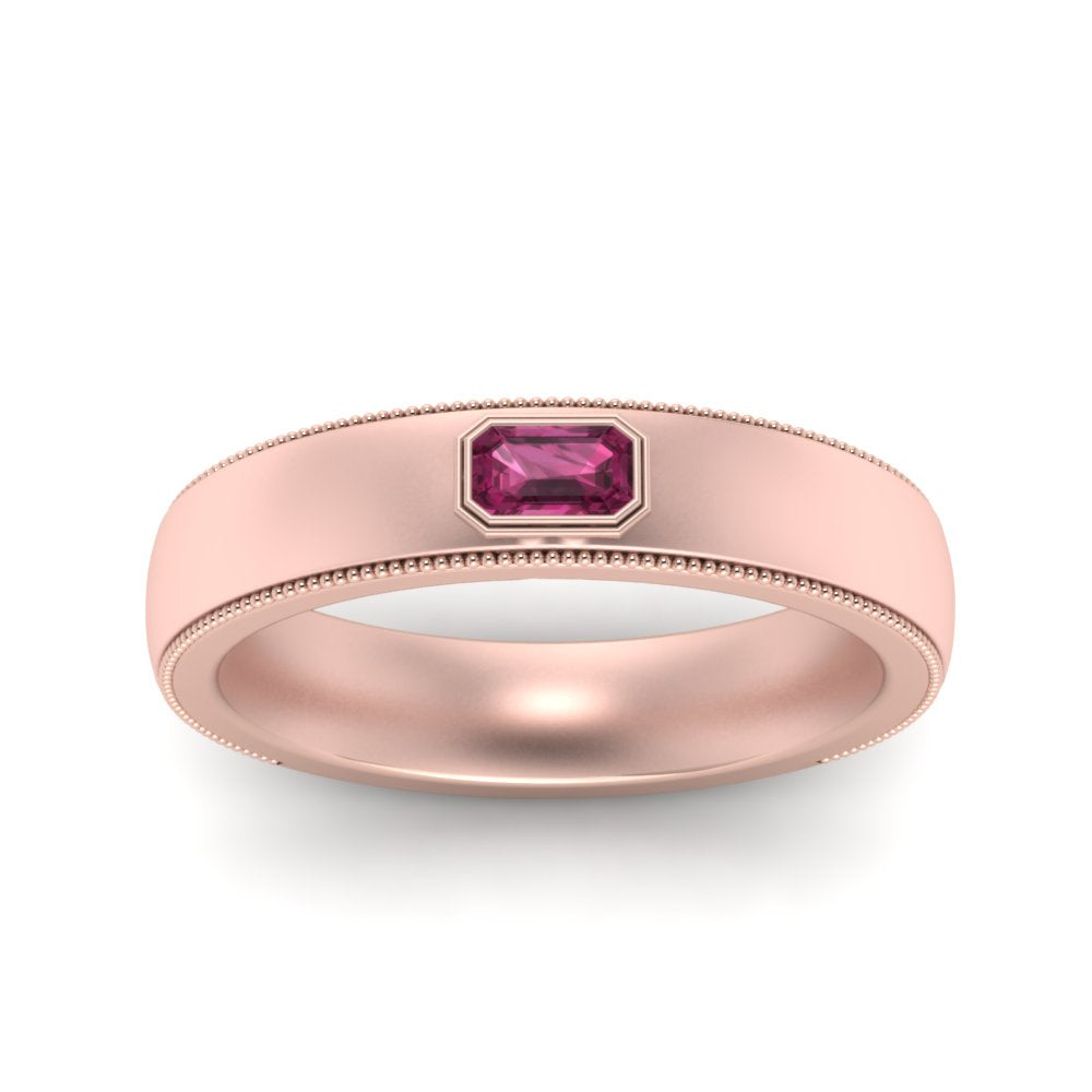 Comfort Fit Mens Milgrain Outline Ring Fascinating Diamonds