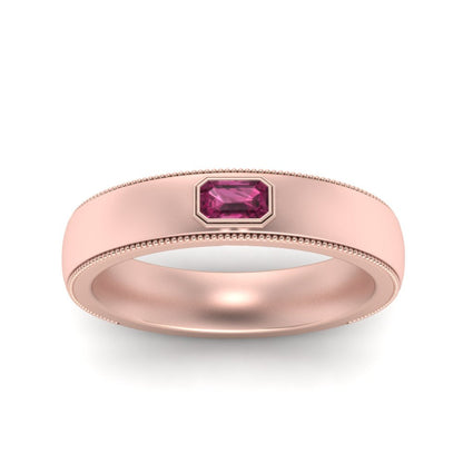 Comfort Fit Mens Milgrain Outline Ring Fascinating Diamonds
