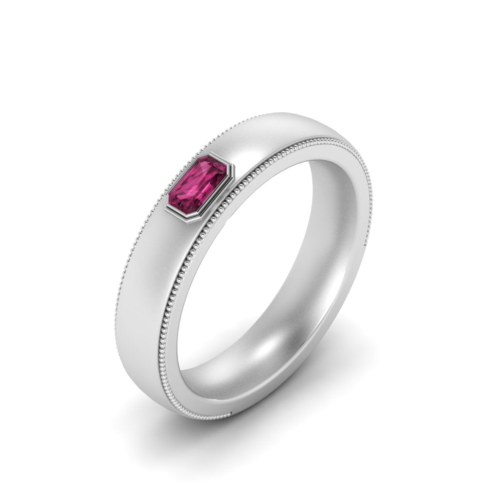 Comfort Fit Mens Milgrain Outline Ring Fascinating Diamonds