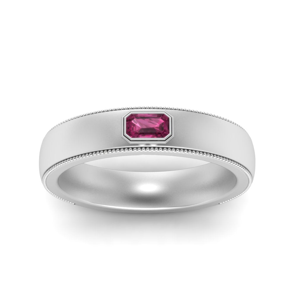 Comfort Fit Mens Milgrain Outline Ring Fascinating Diamonds