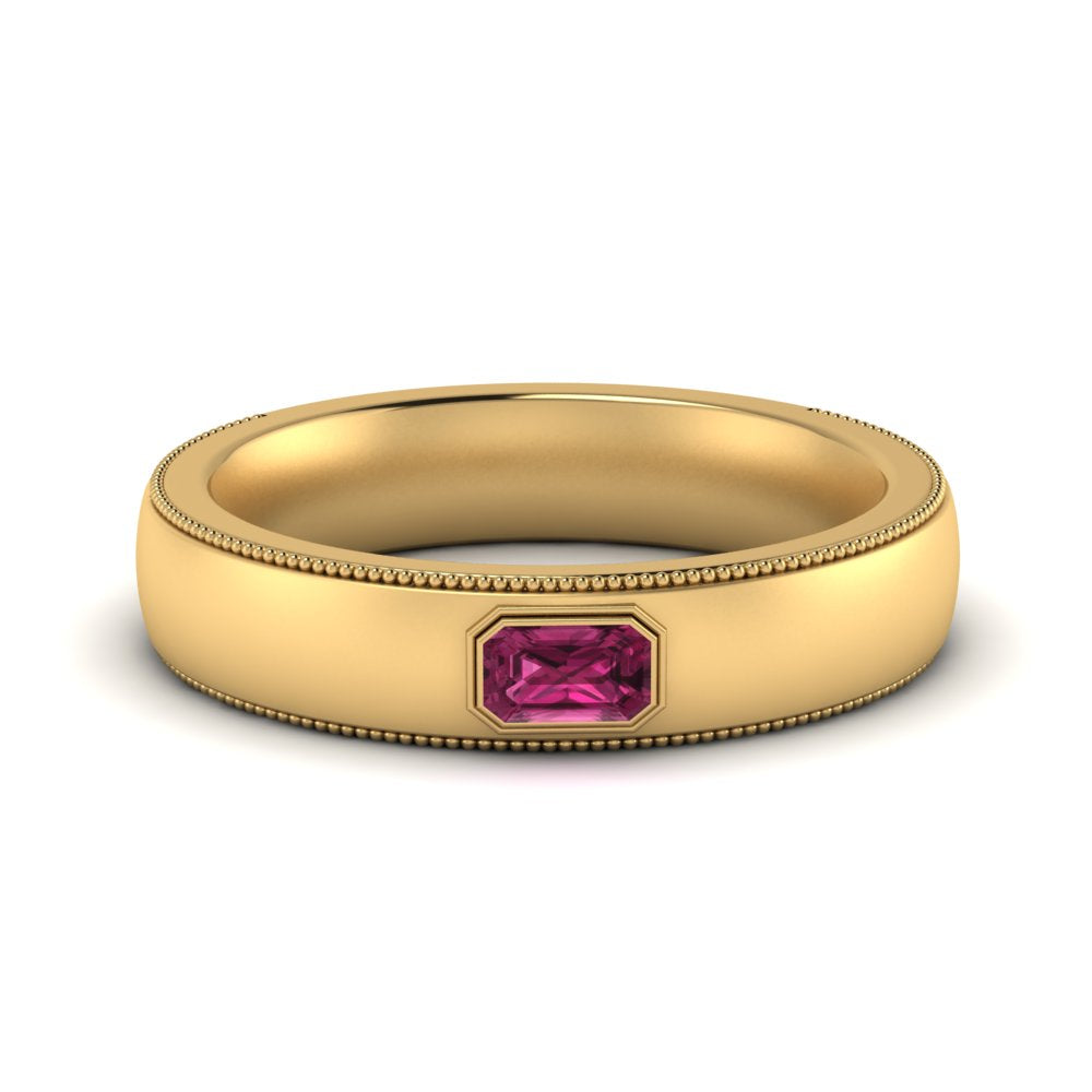 Comfort Fit Mens Milgrain Outline Ring Fascinating Diamonds