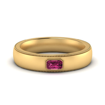 Comfort Fit Mens Milgrain Outline Ring Fascinating Diamonds