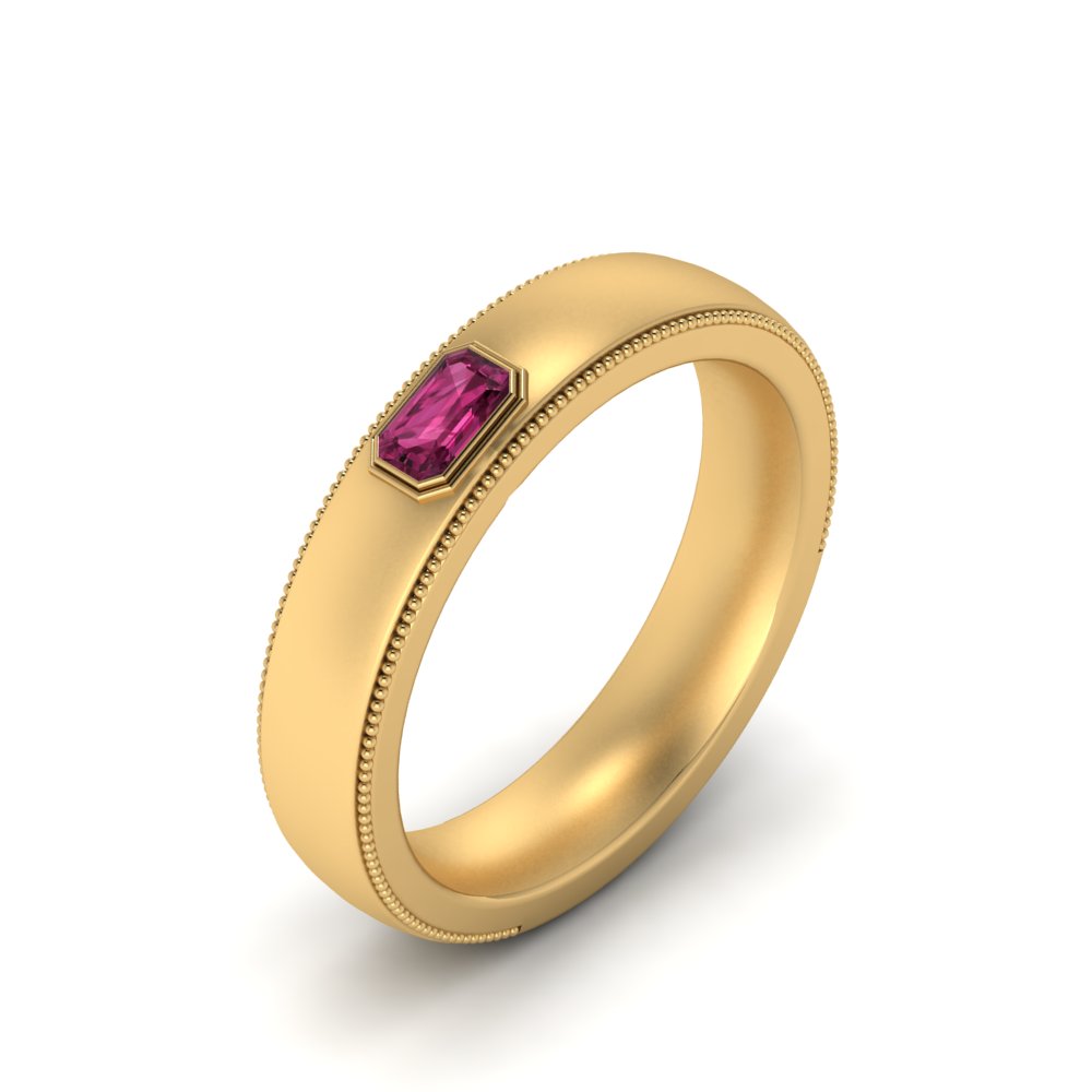 Comfort Fit Mens Milgrain Outline Ring Fascinating Diamonds