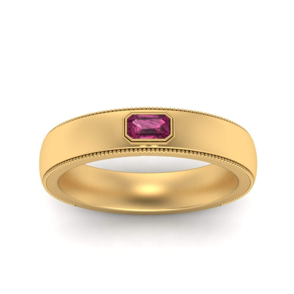 Comfort Fit Mens Milgrain Outline Ring Fascinating Diamonds