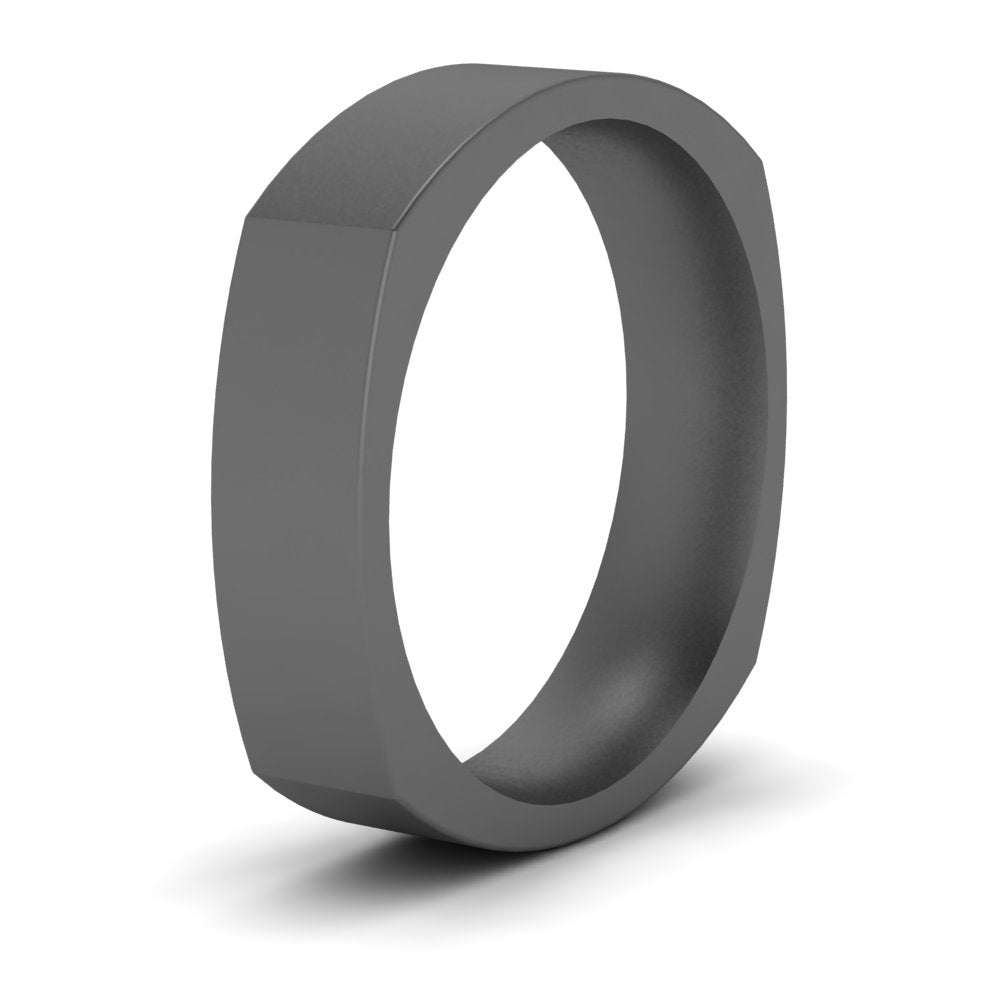Square Comfort Fit Mens Wedding Band Fascinating Diamonds