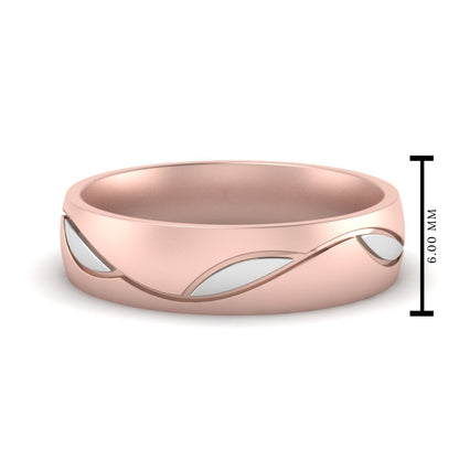 Comfort Fit Two Tone Mens Band Fascinating Diamonds